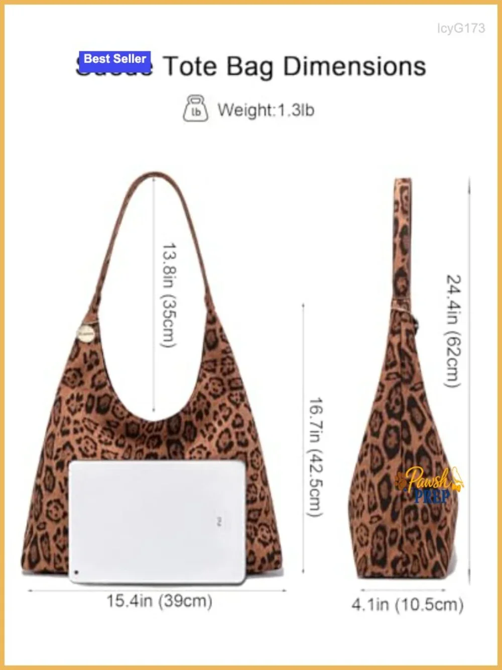Faux Suede Leopard Print Slouchy Hobo Shoulder Tote Bag Large Work Purse